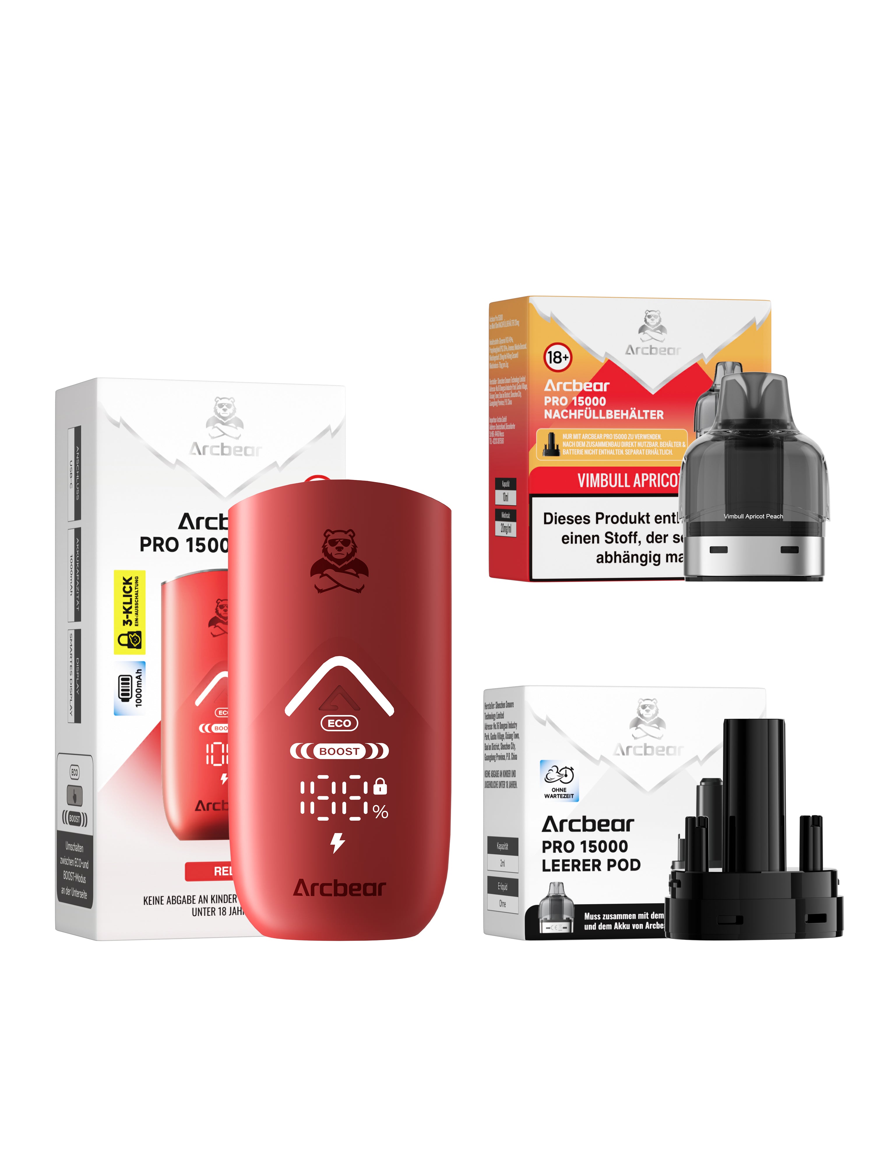 ARCBEAR Pro 15000 Starter Kit - Akku + Pod