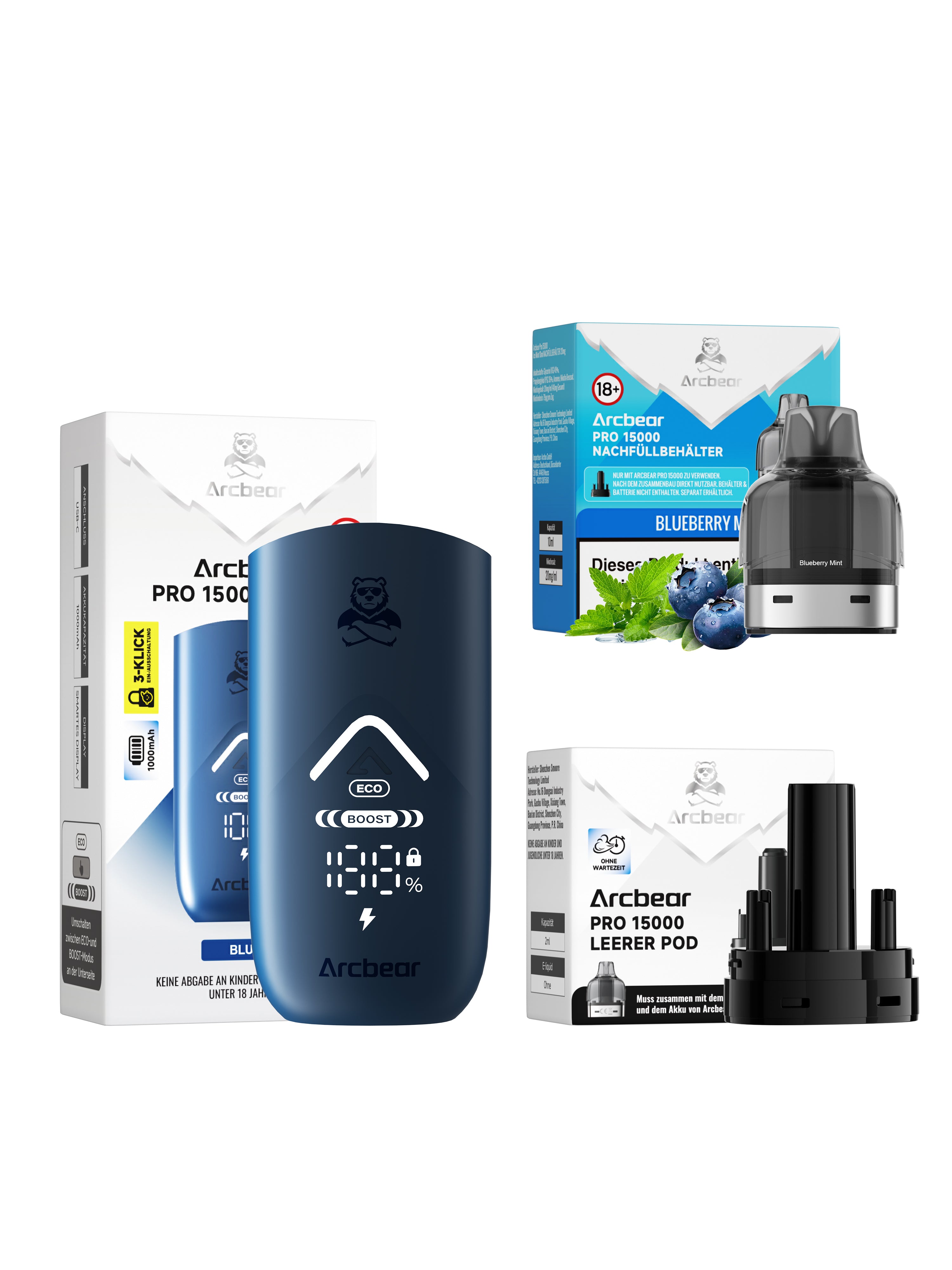 ARCBEAR Pro 15000 Starter Kit - Akku + Pod