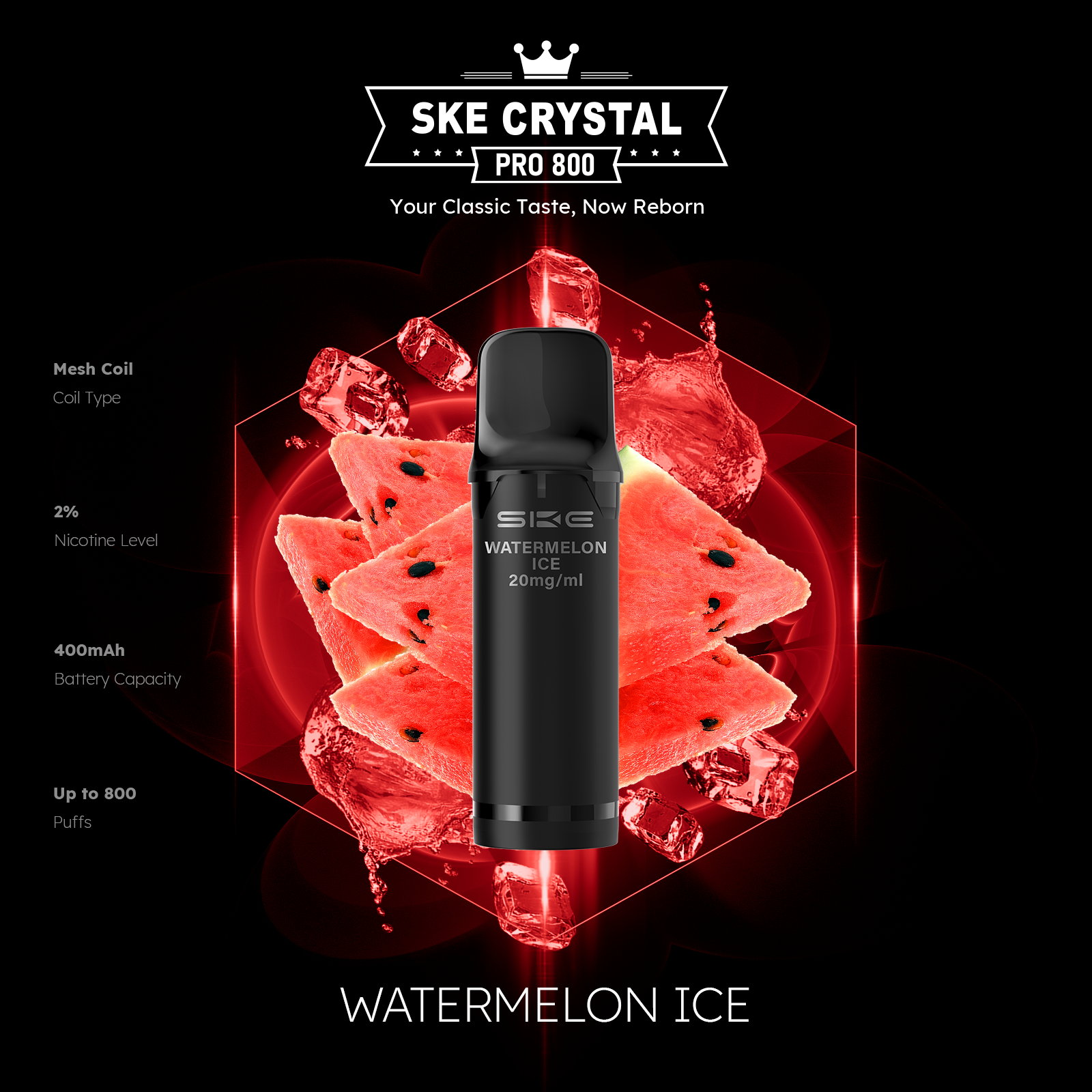 SKE Crystal Pro 800 Pods - Alle Sorten