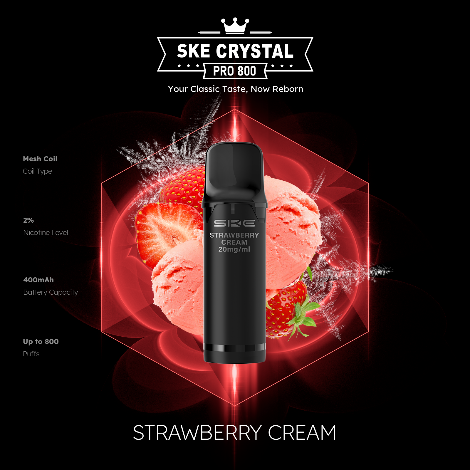 SKE Crystal Pro 800 Pods - Alle Sorten