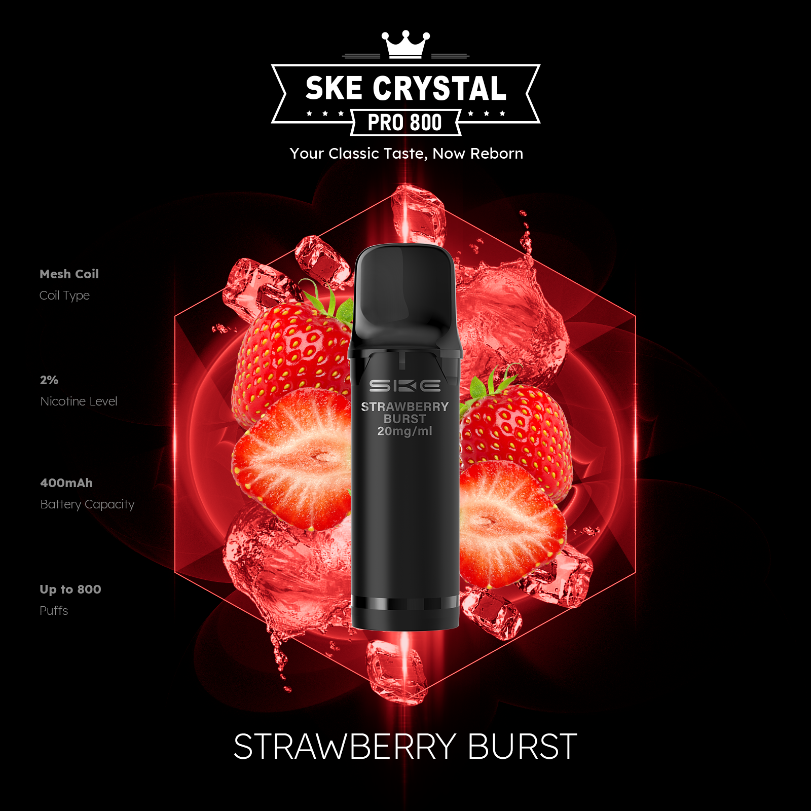 SKE Crystal Pro 800 Pods - Alle Sorten