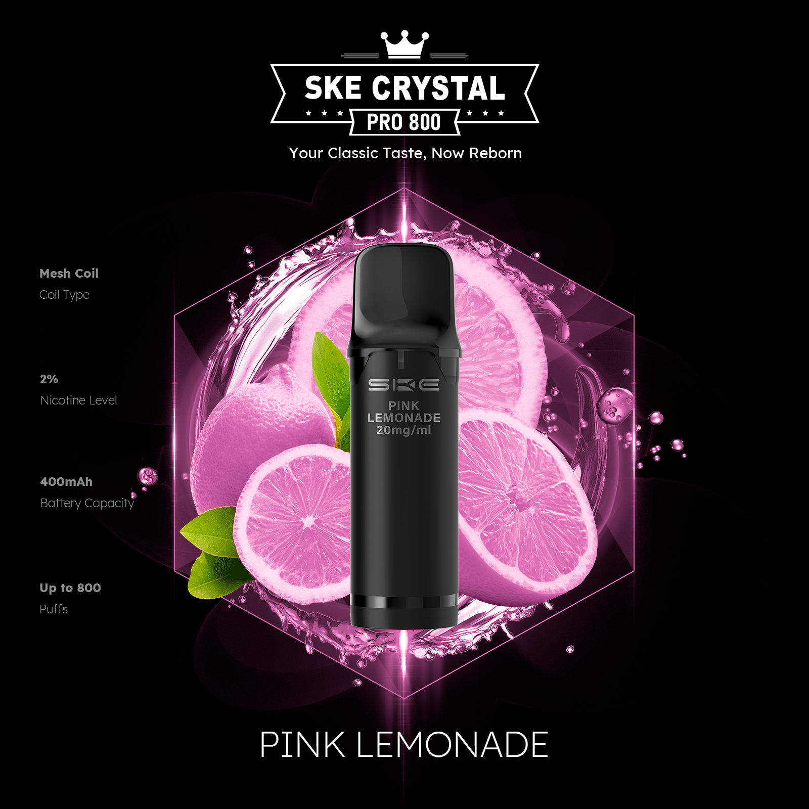 SKE Crystal Pro 800 Pods - Alle Sorten
