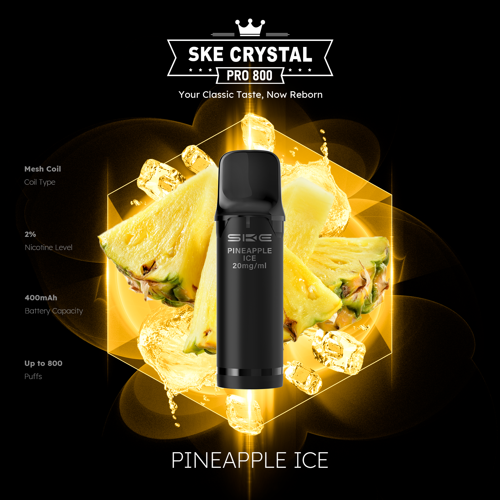 SKE Crystal Pro 800 Pods - Alle Sorten