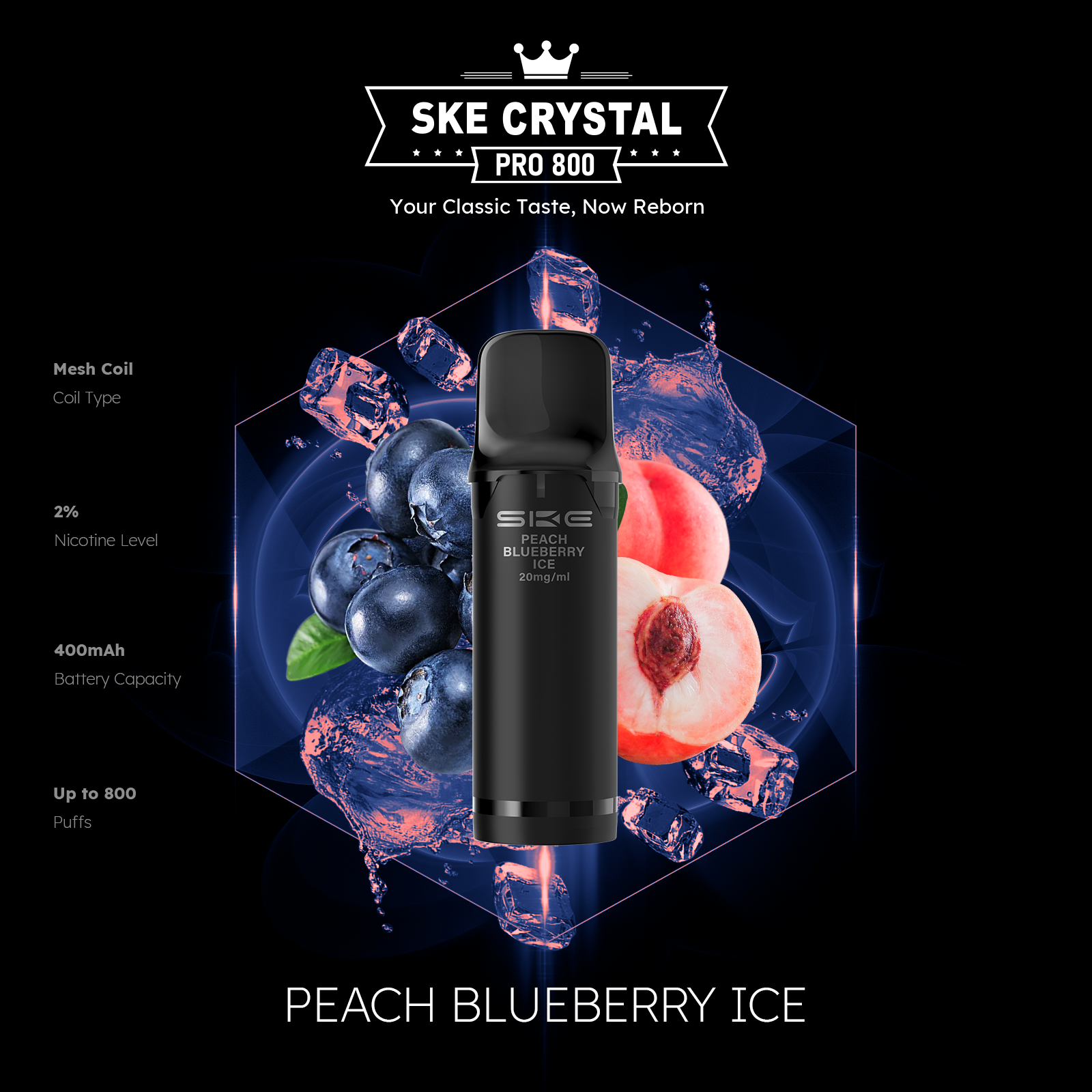 SKE Crystal Pro 800 Pods - Alle Sorten