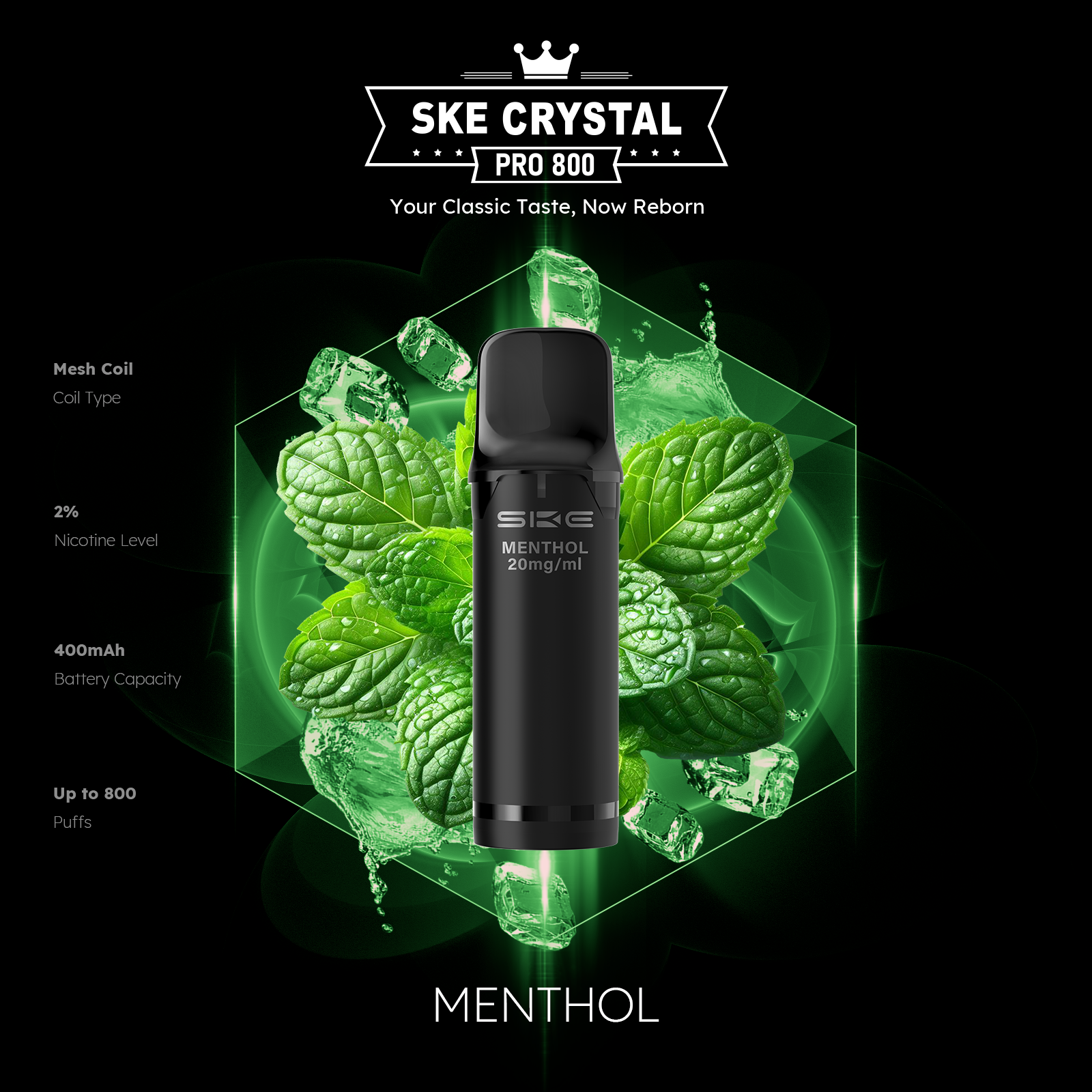 SKE Crystal Pro 800 Pods - Alle Sorten