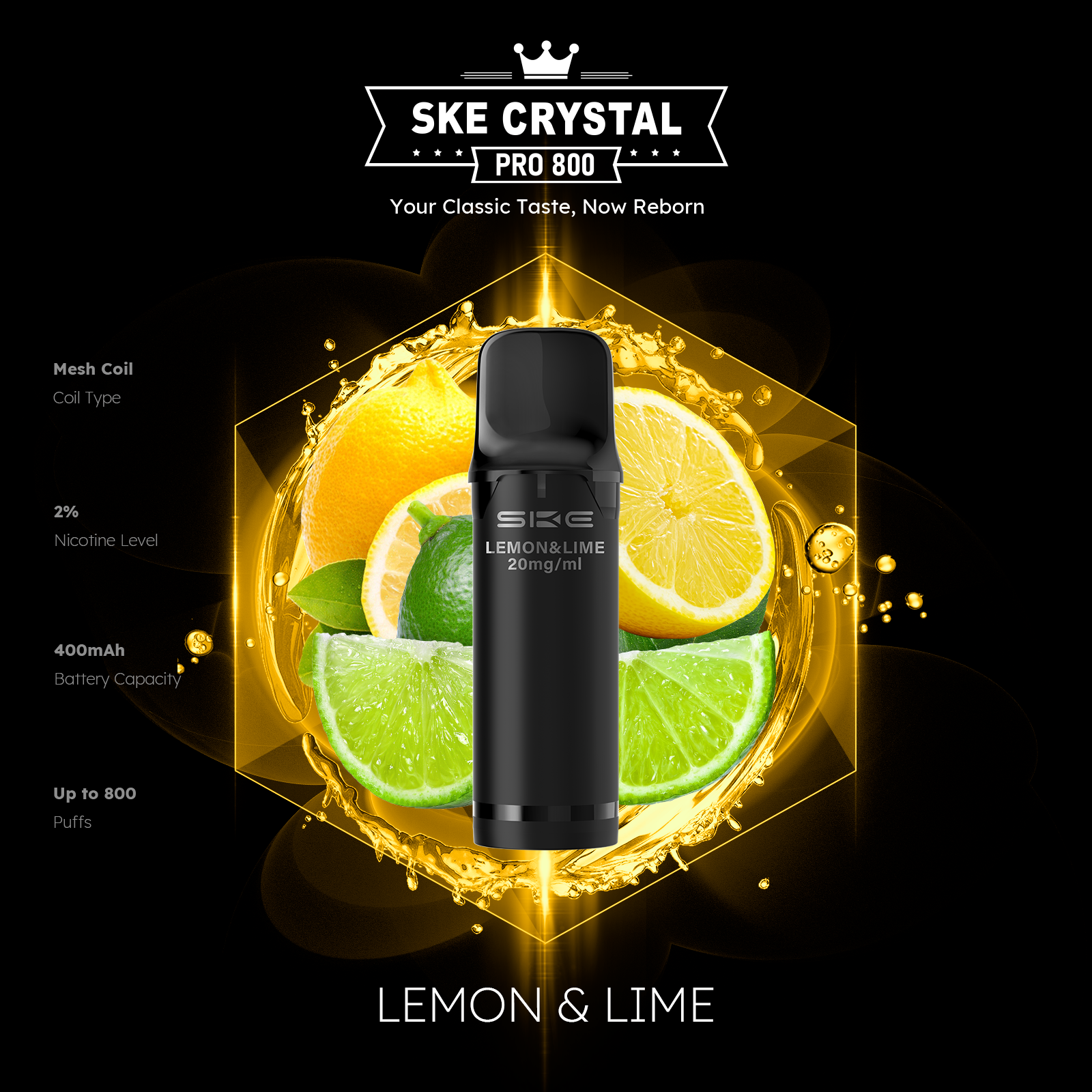 SKE Crystal Pro 800 Pods - Alle Sorten