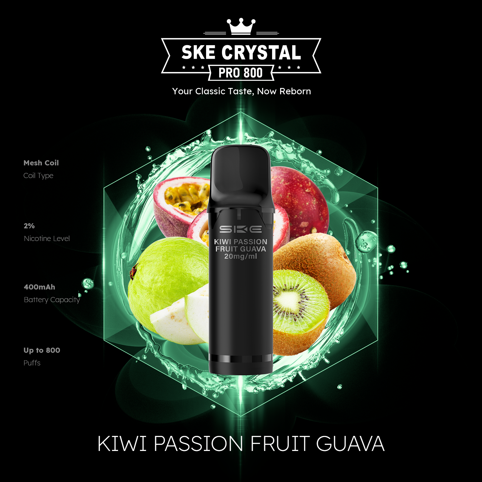 SKE Crystal Pro 800 Pods - Alle Sorten