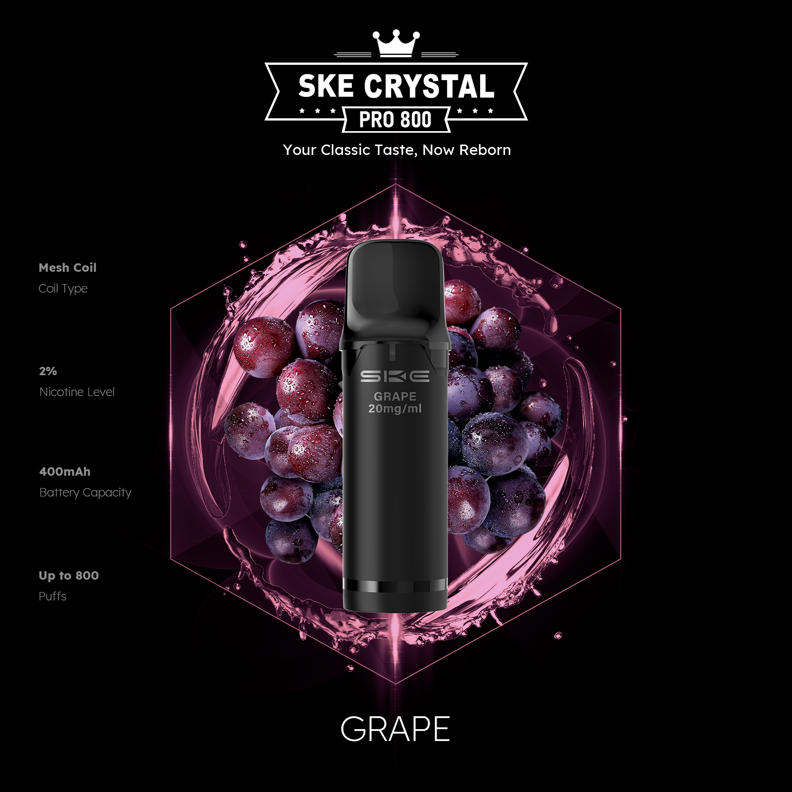 SKE Crystal Pro 800 Pods - Alle Sorten