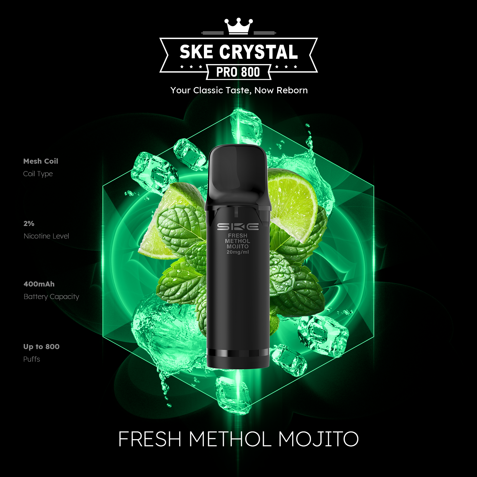 SKE Crystal Pro 800 Pods - Alle Sorten
