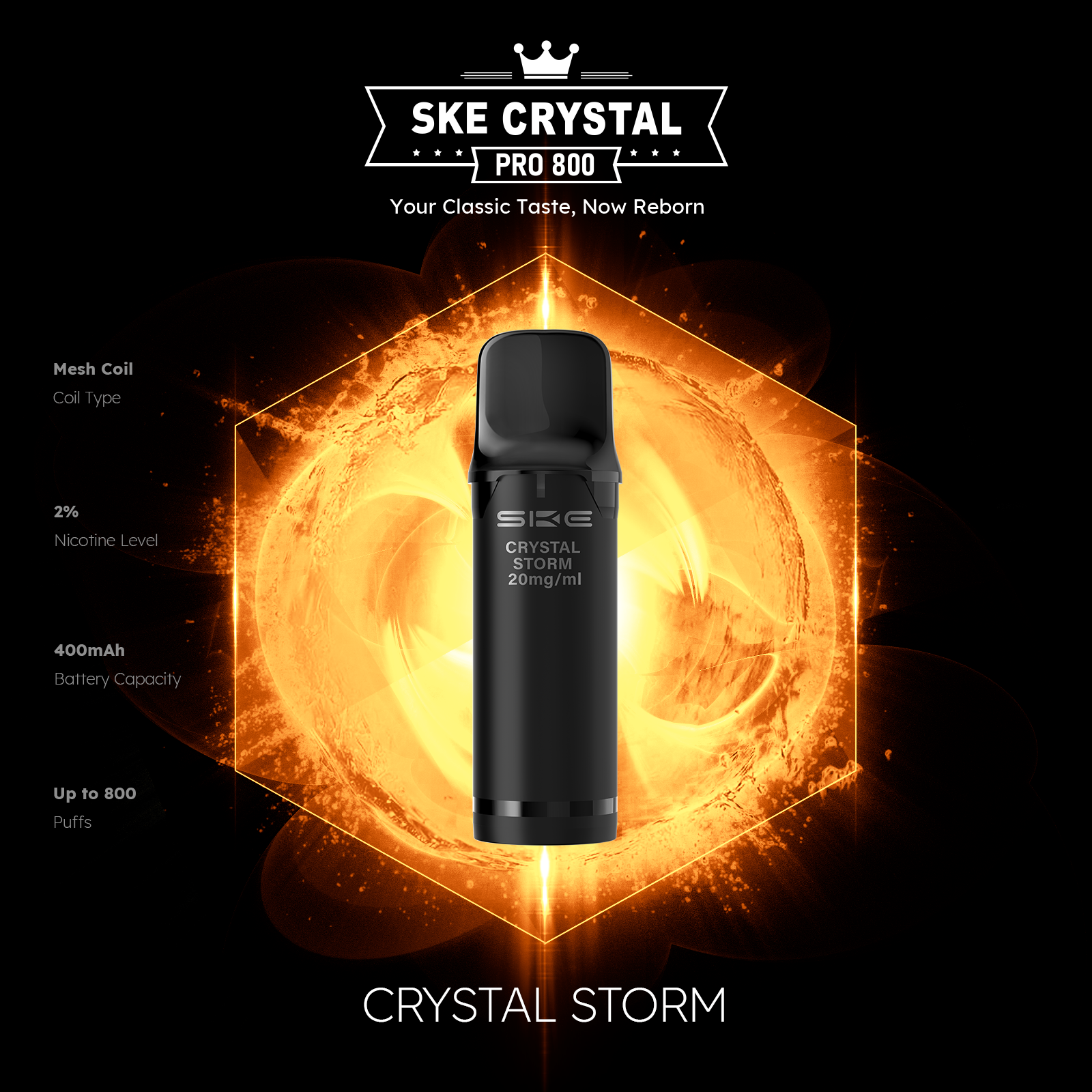 SKE Crystal Pro 800 Pods - Alle Sorten