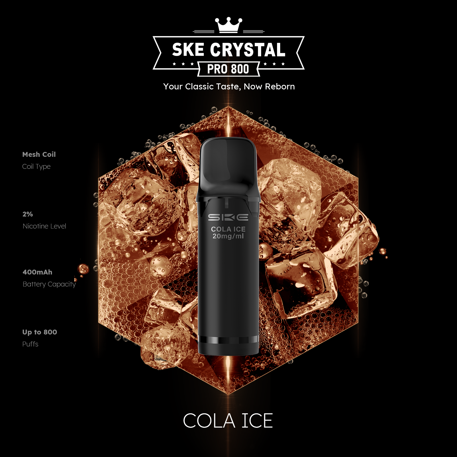 SKE Crystal Pro 800 Pods - Alle Sorten