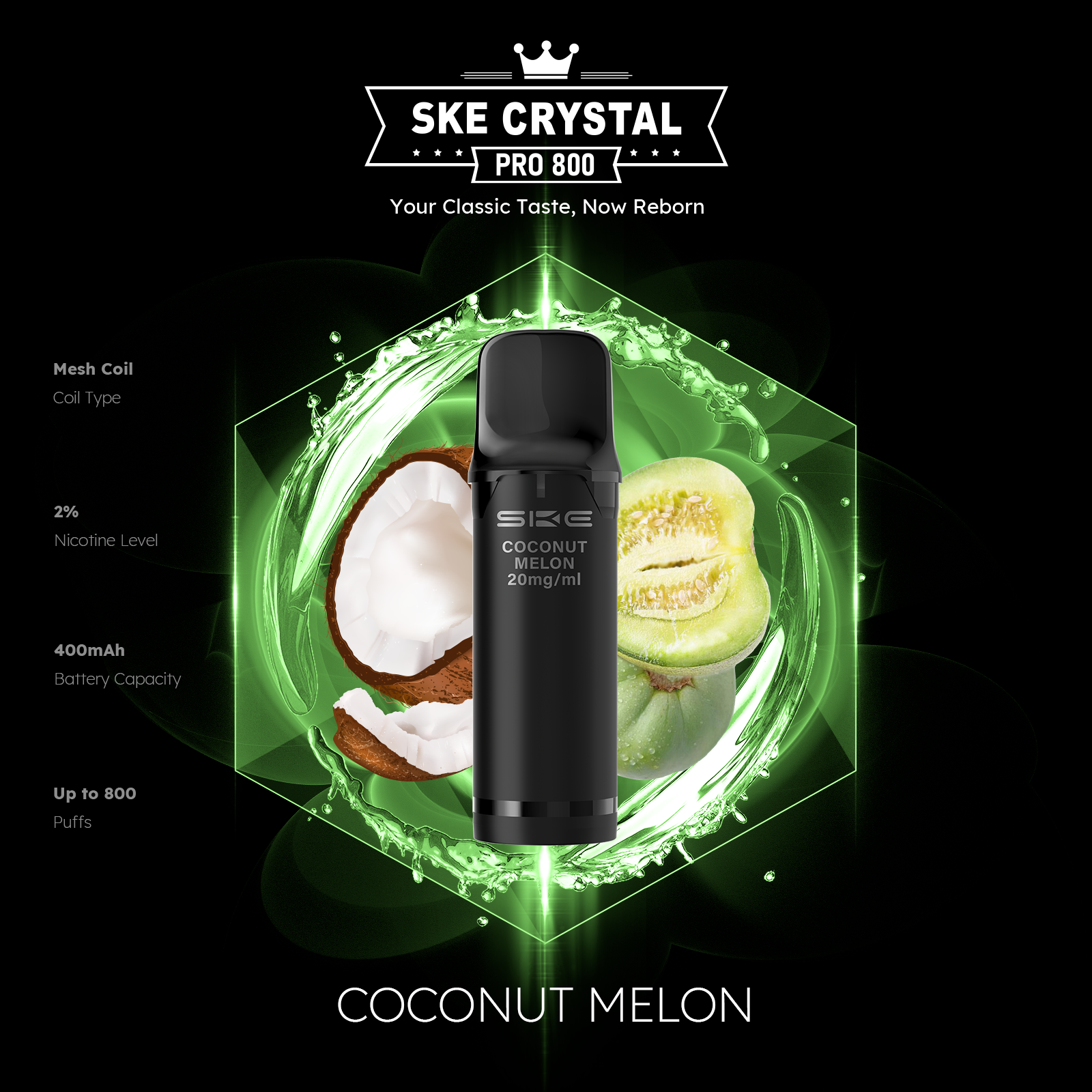 SKE Crystal Pro 800 Pods - Alle Sorten