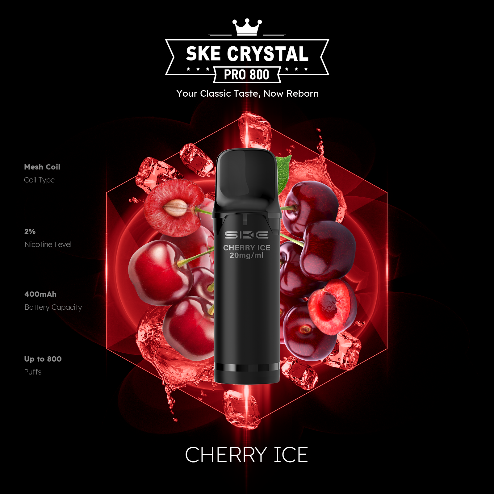 SKE Crystal Pro 800 Pods - Alle Sorten