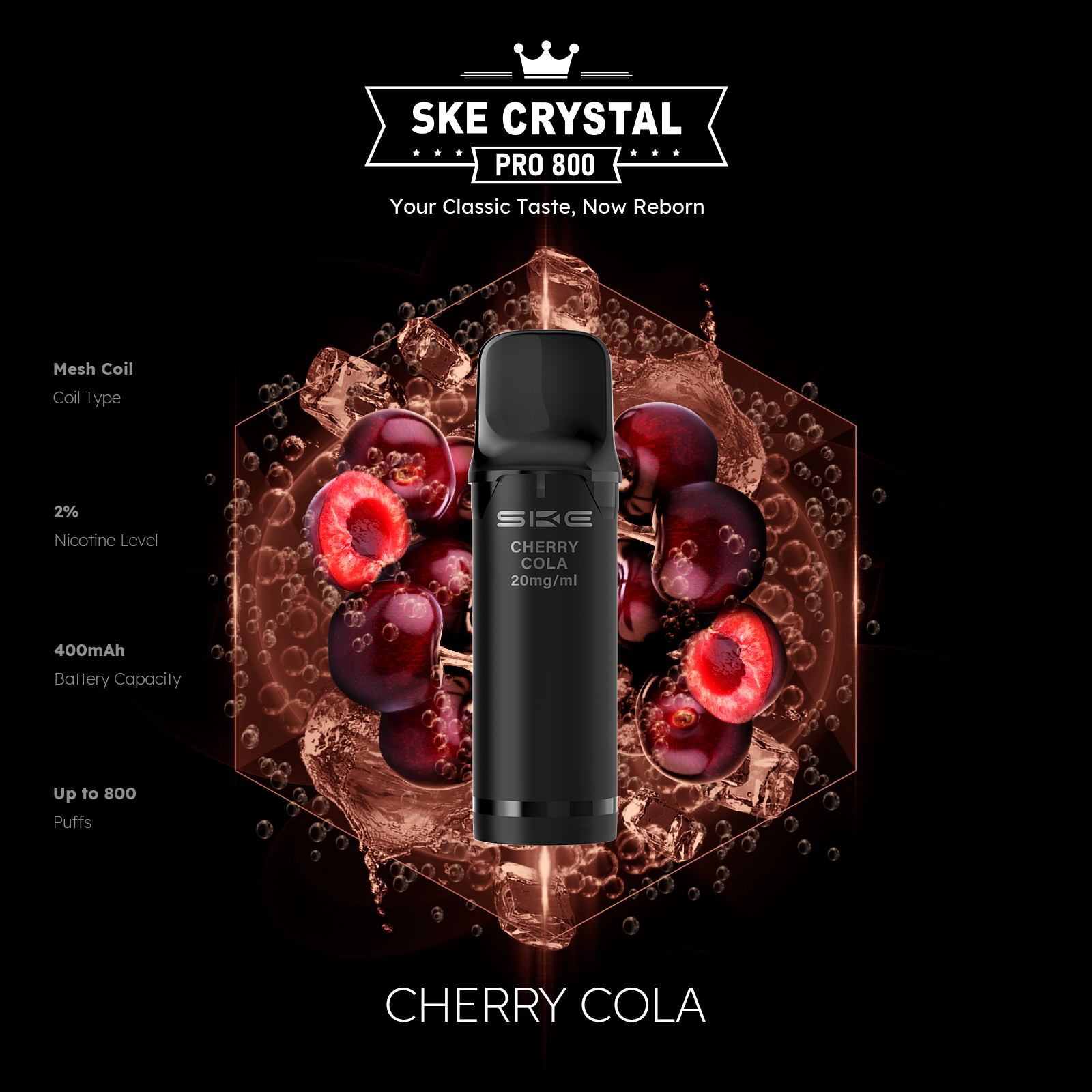 SKE Crystal Pro 800 Pods - Alle Sorten