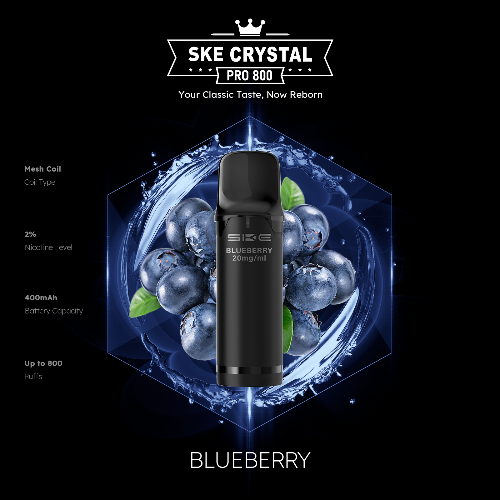 SKE Crystal Pro 800 Pods - Alle Sorten