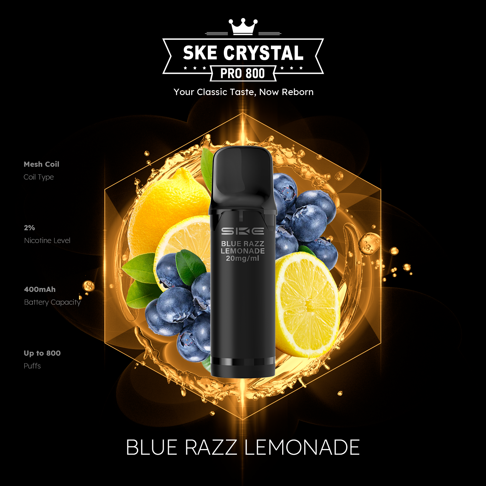 SKE Crystal Pro 800 Pods - Alle Sorten