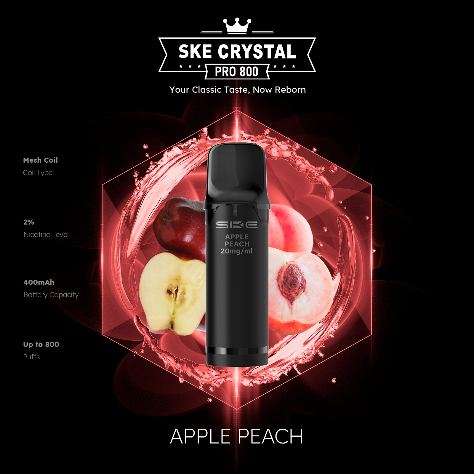 SKE Crystal Pro 800 Pods - Alle Sorten
