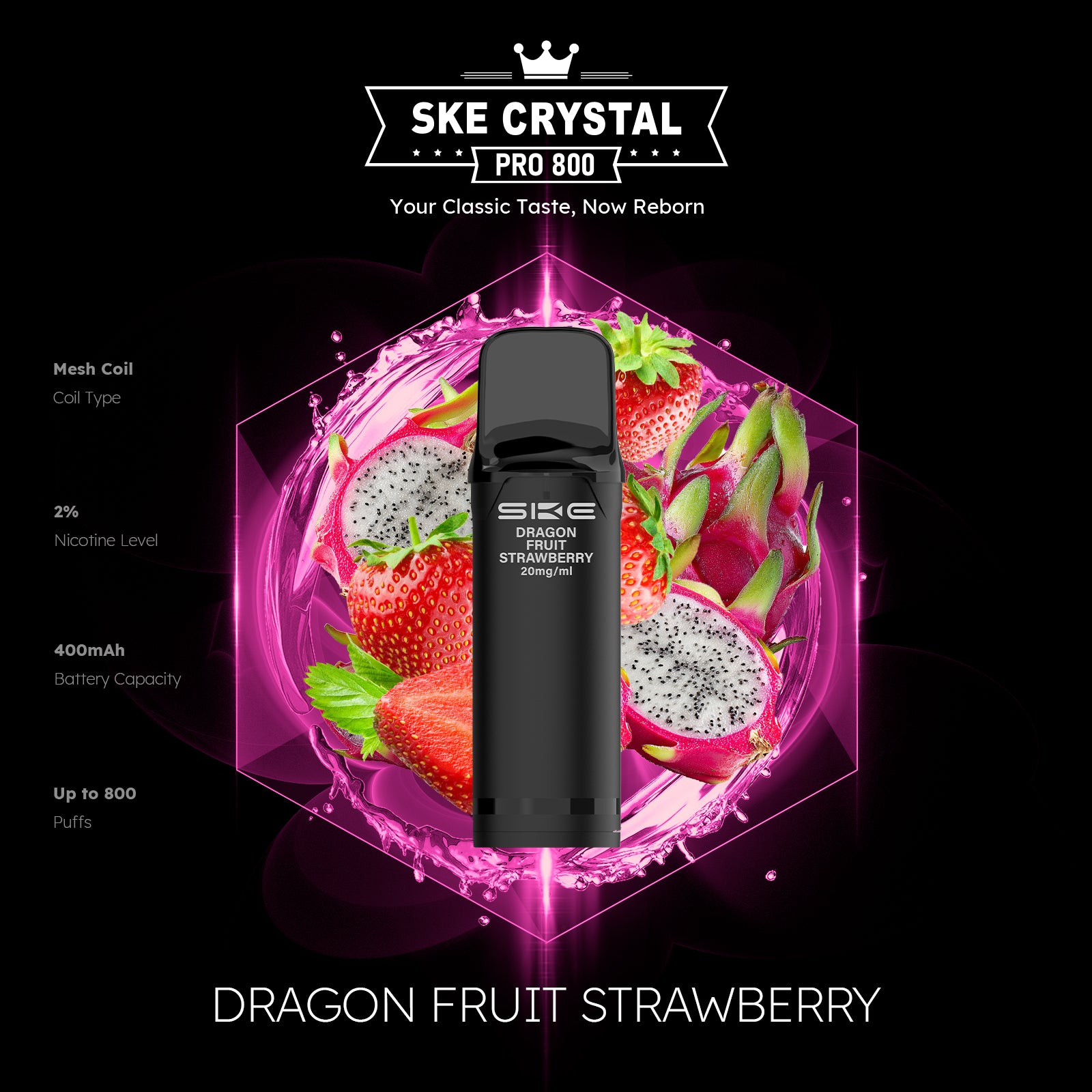 SKE Crystal Pro 800 Pods - Alle Sorten