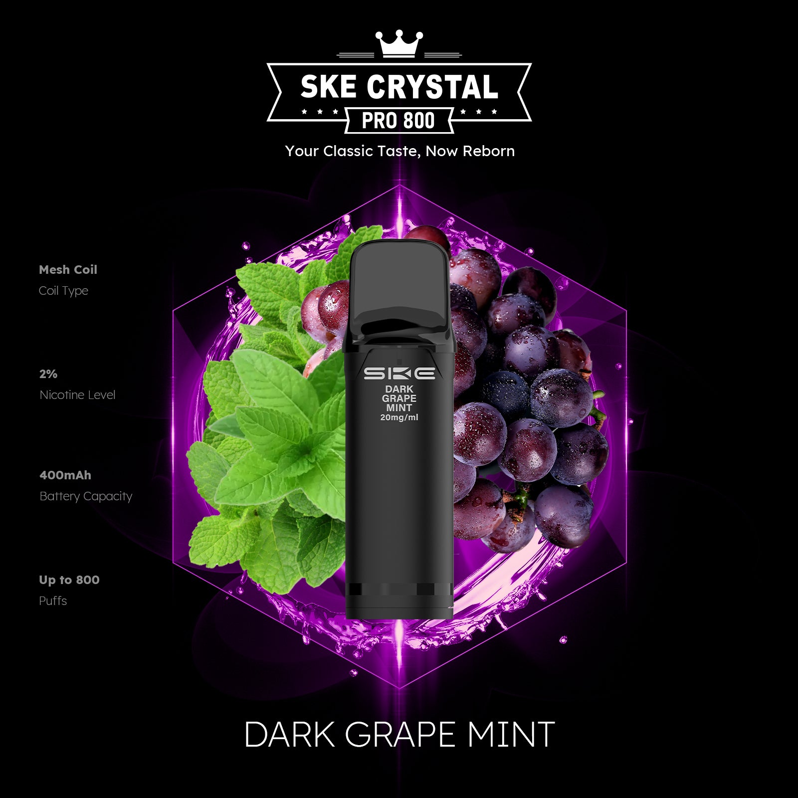 SKE Crystal Pro 800 Pods - Alle Sorten