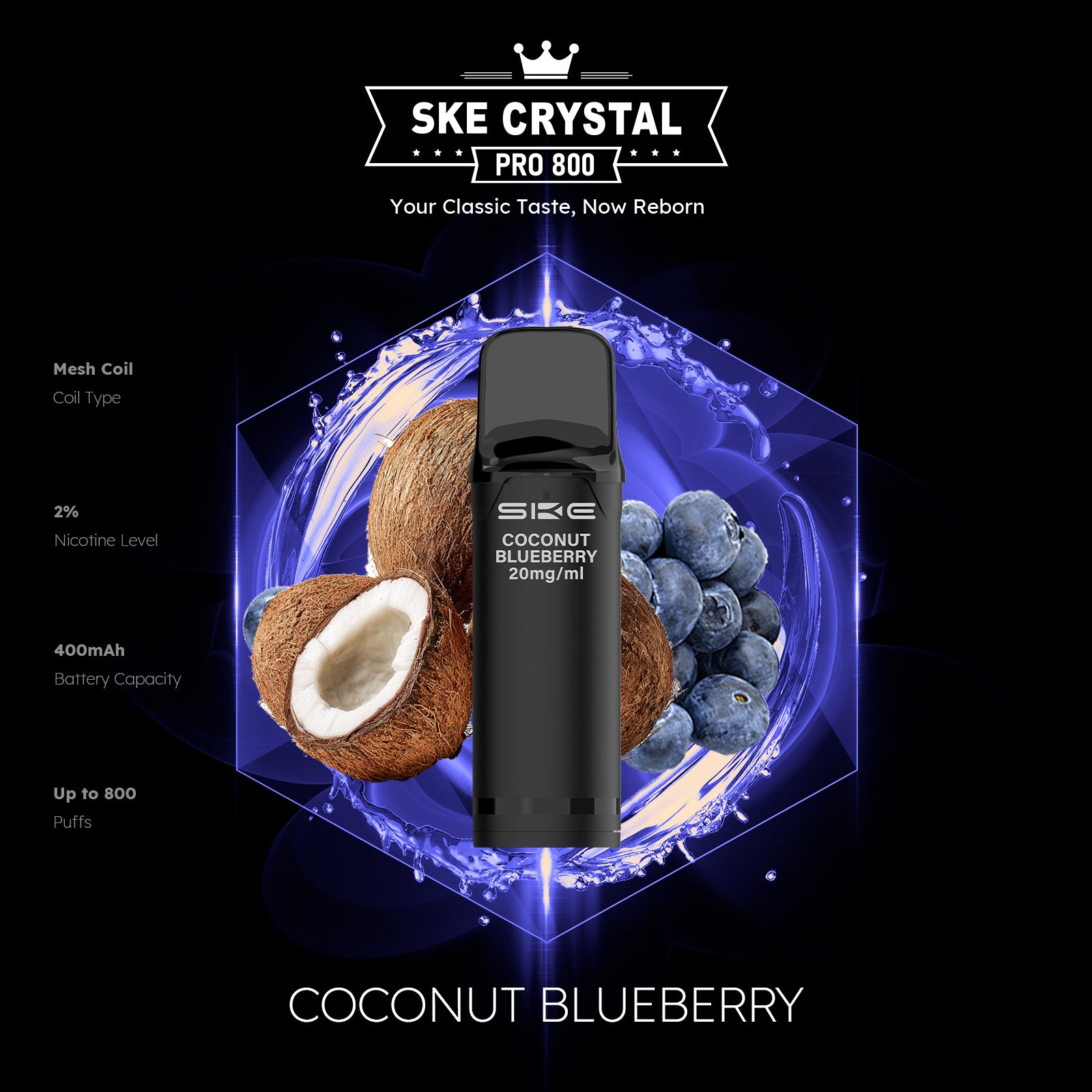 SKE Crystal Pro 800 Pods - Alle Sorten
