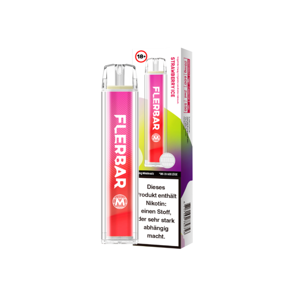 Flerbar - M Einweg E-Zigarette - Strawberry Ice 20 mg/ml