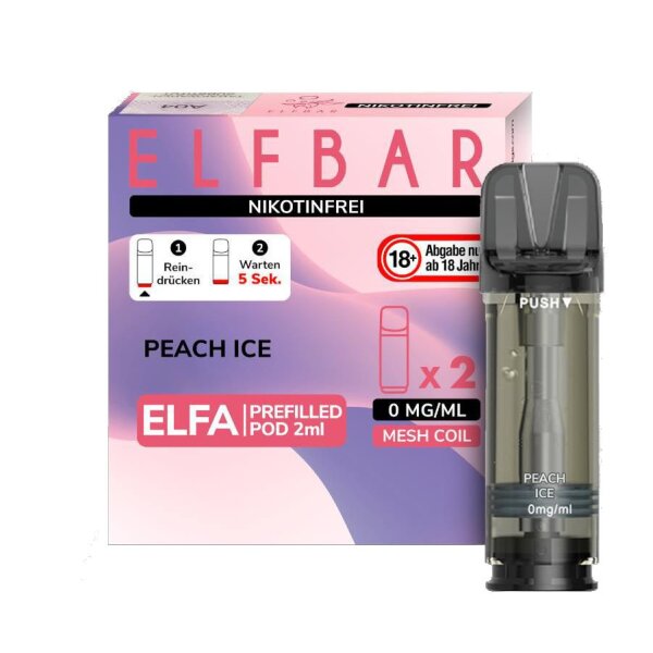 Elfbar - Elfa Pod Peach Ice 0mg/ml (2 Stück pro Packung)