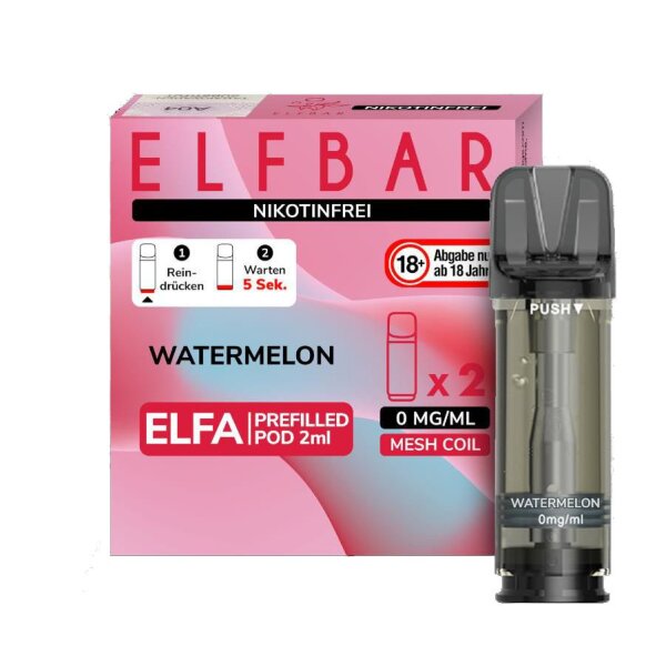Elfbar - Elfa Pod Watermelon 0mg/ml (2 Stück pro Packung)