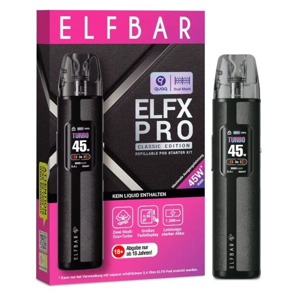 Elfbar ELFX Pro - Classic Edition - StarterKit Schwarz